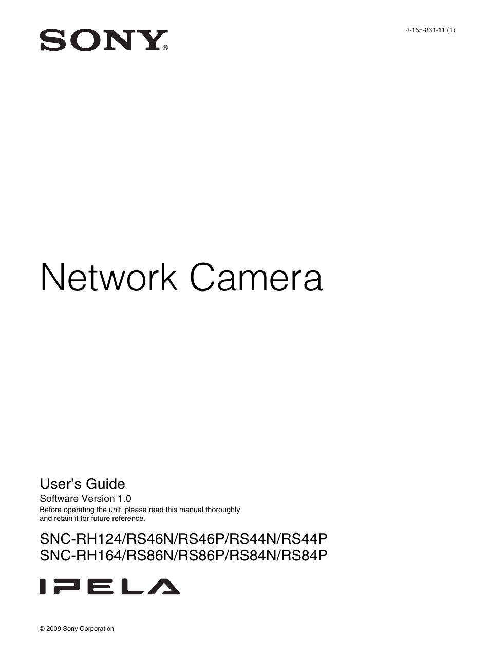 Sony IPELA SNC-RH124 User Manual | 120 pages