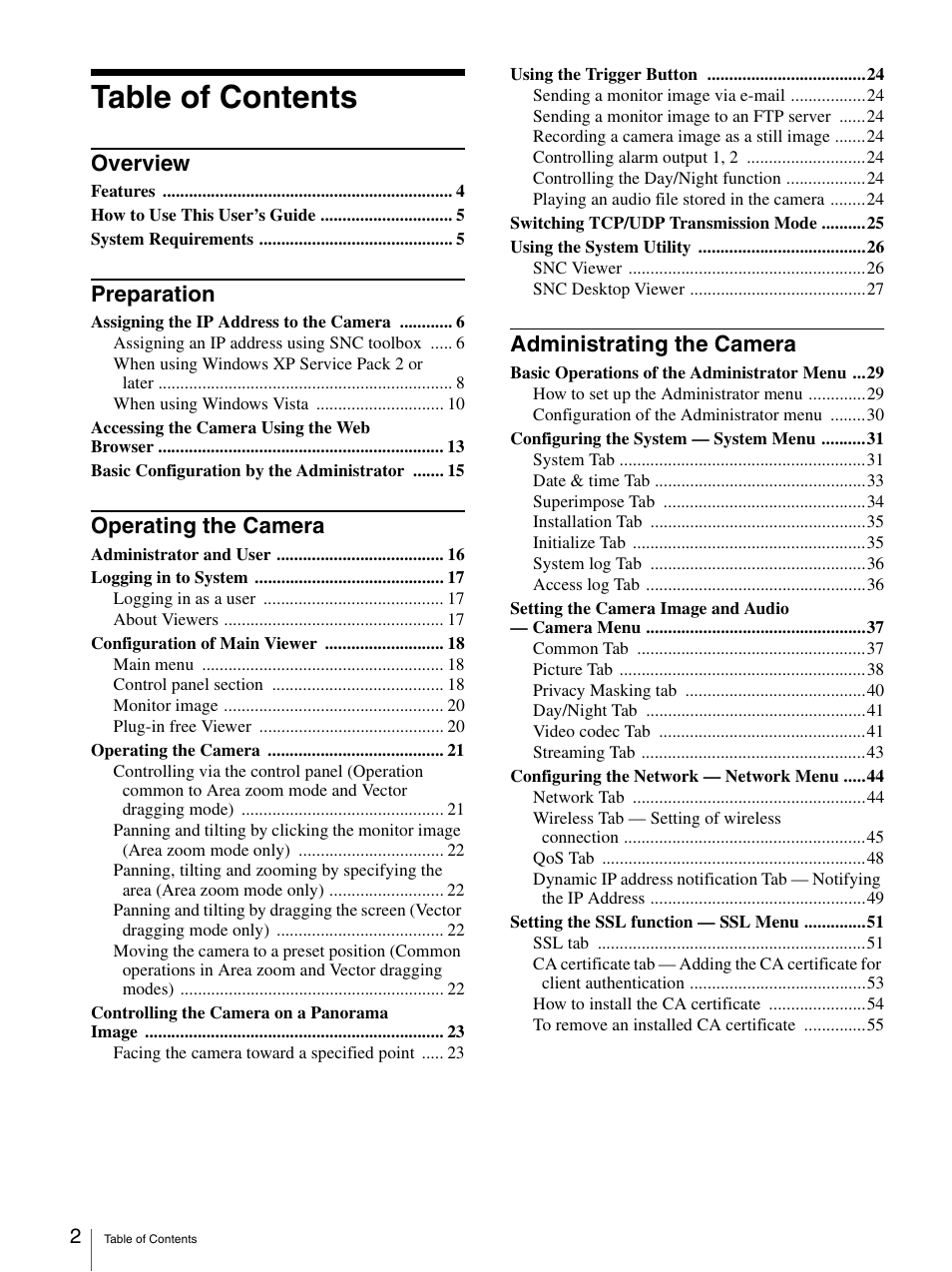 Sony IPELA SNC-RH124 User Manual | Page 2 / 120