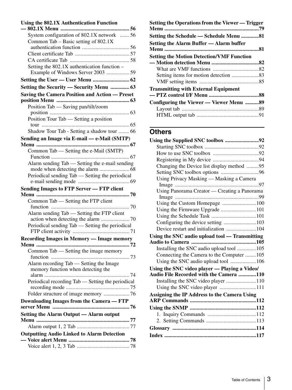 Others | Sony IPELA SNC-RH124 User Manual | Page 3 / 120