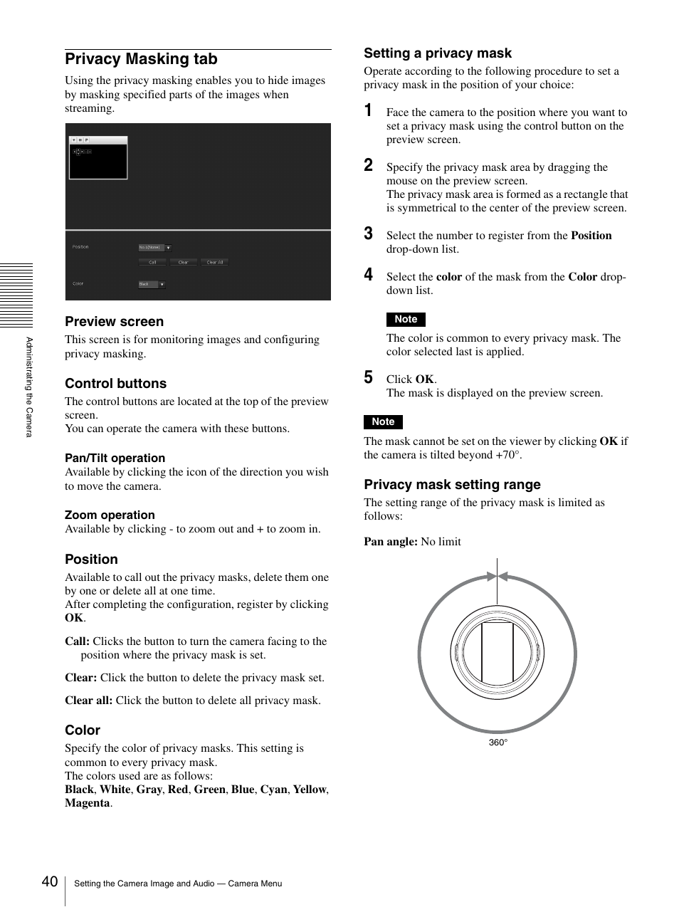 Privacy masking tab | Sony IPELA SNC-RH124 User Manual | Page 40 / 120