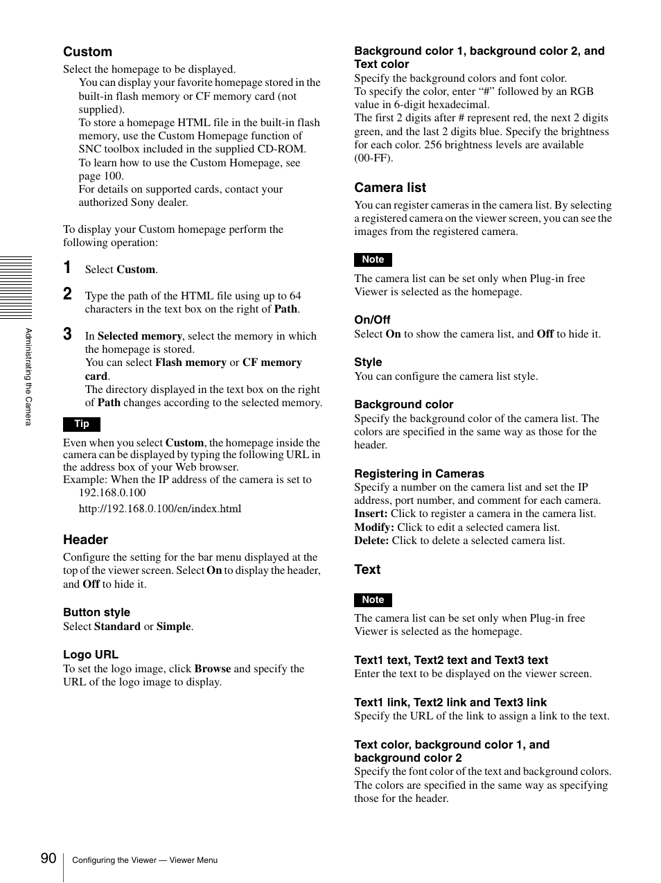 Sony IPELA SNC-RH124 User Manual | Page 90 / 120