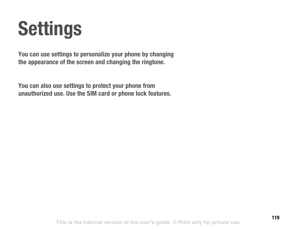 Settings | Sony V600 User Manual | Page 119 / 174