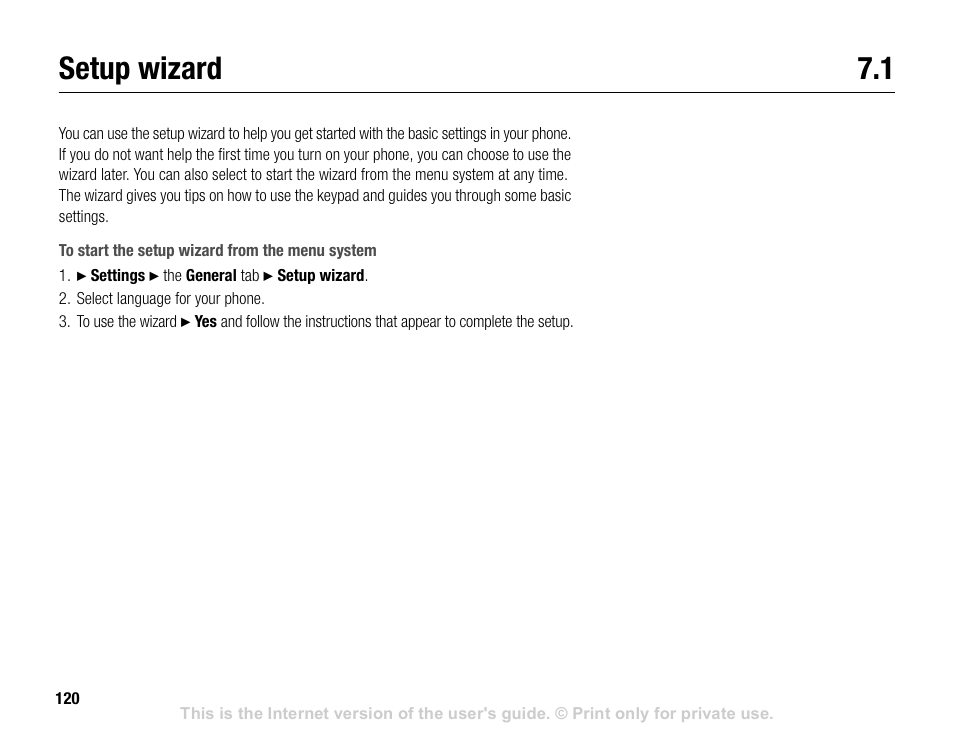 Setup wizard 7.1, Setup wizard | Sony V600 User Manual | Page 120 / 174