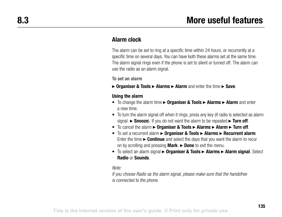 3 more useful features, More useful features | Sony V600 User Manual | Page 135 / 174