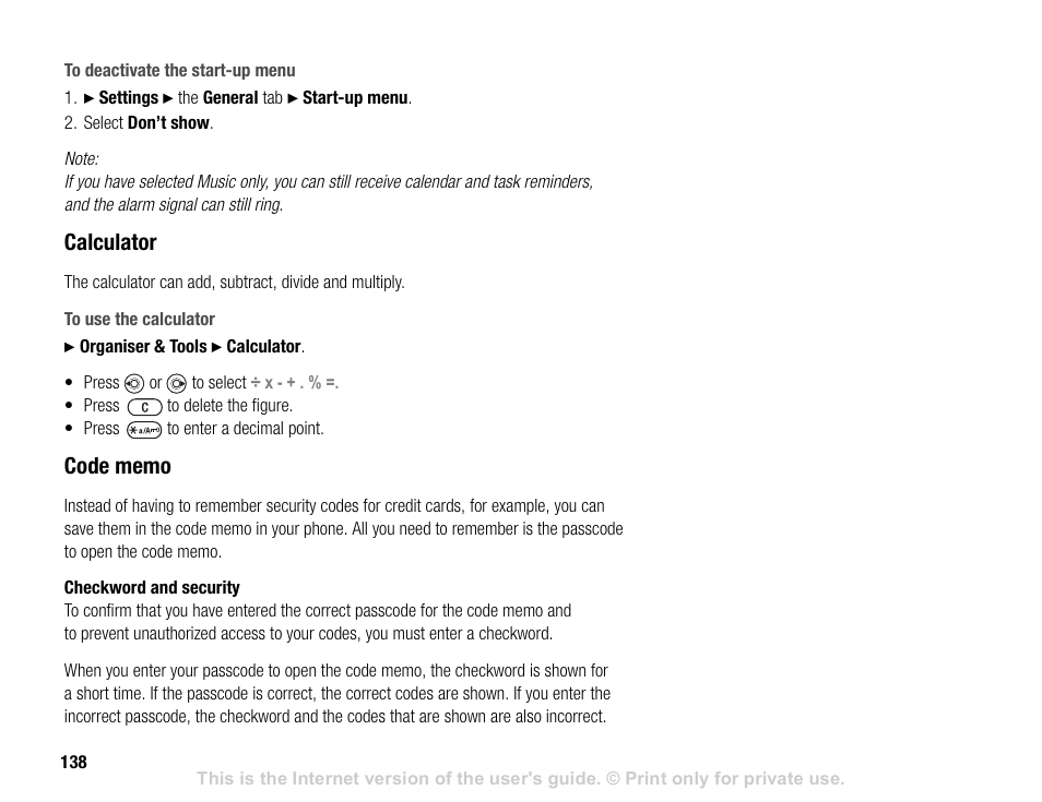 Calculator | Sony V600 User Manual | Page 138 / 174
