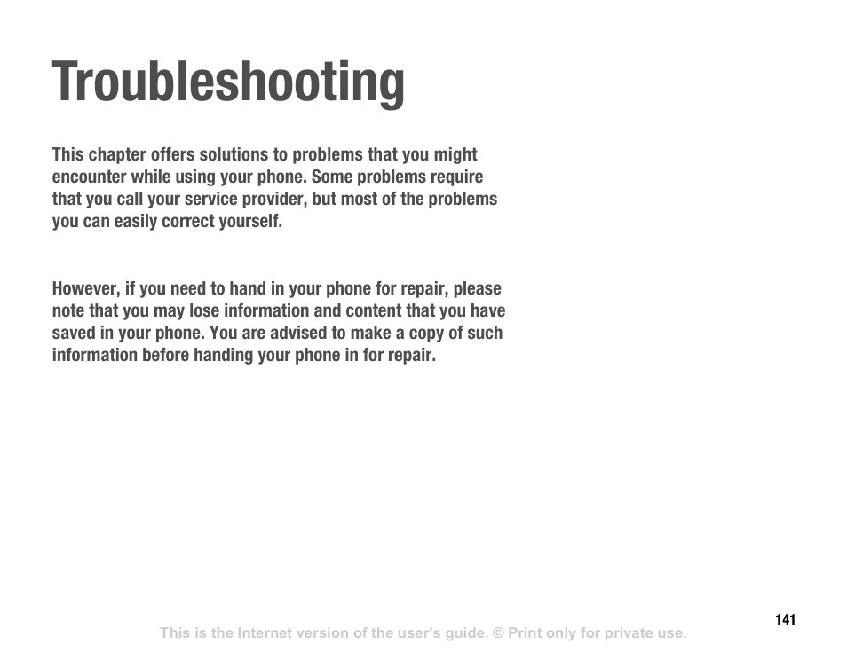 Troubleshooting | Sony V600 User Manual | Page 141 / 174