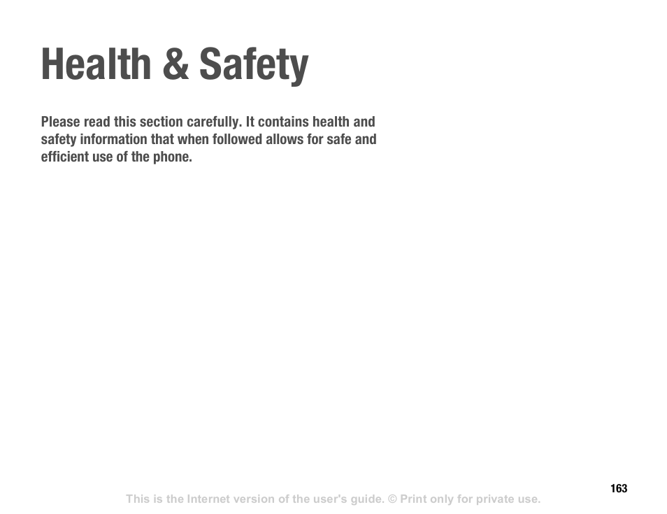 Health & safety | Sony V600 User Manual | Page 163 / 174