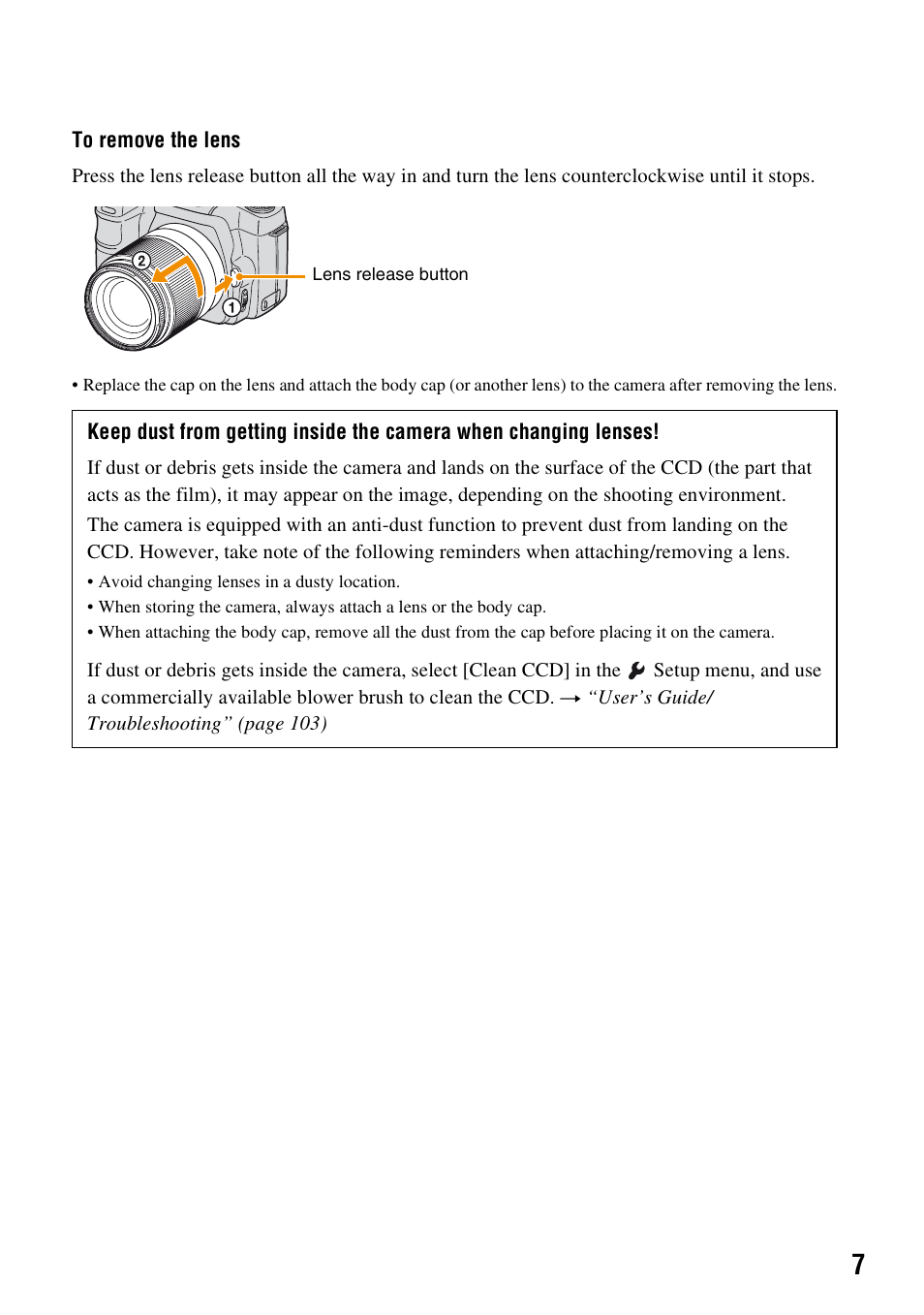 Sony DSLR-A100 User Manual | Page 7 / 19