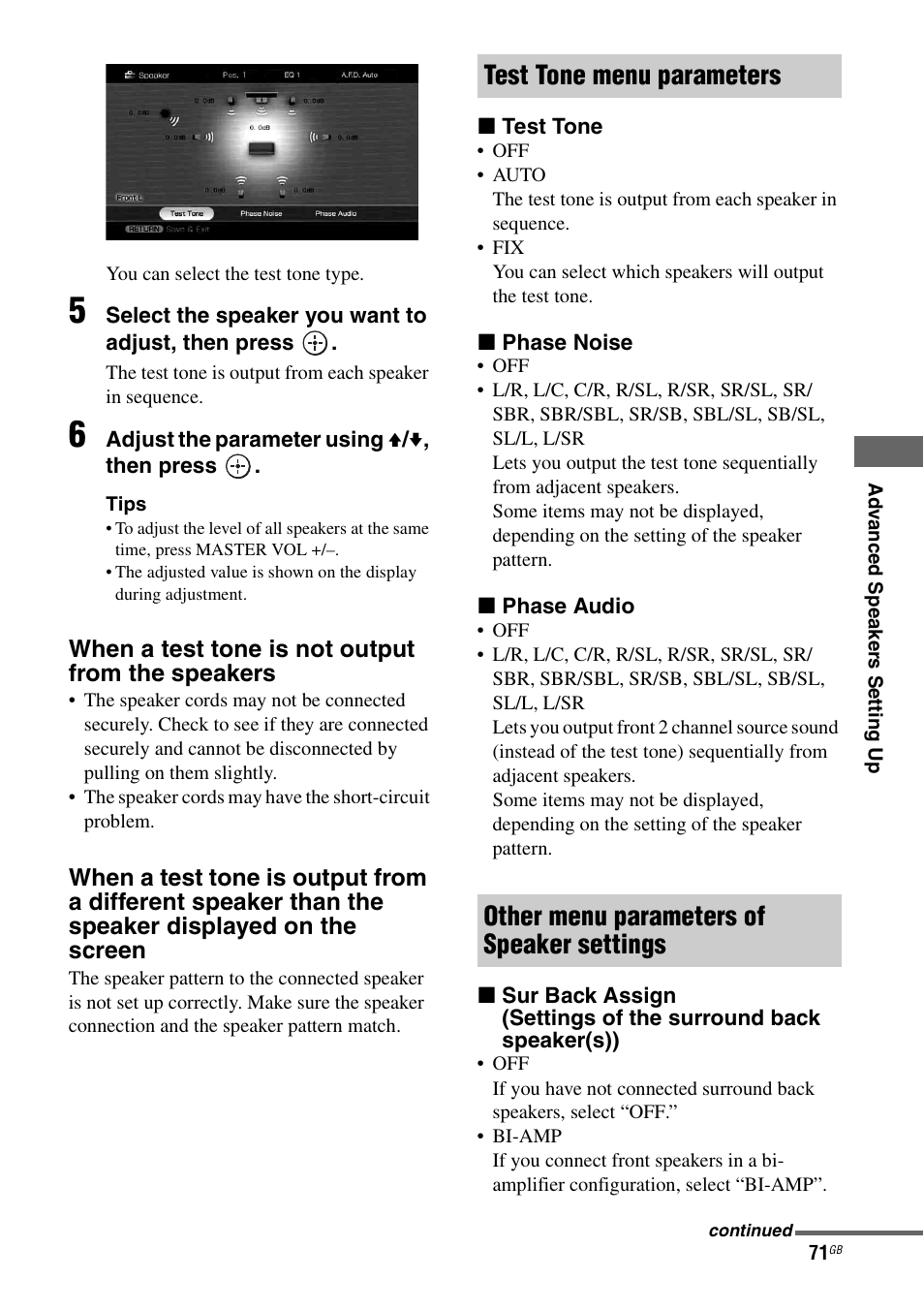 Sony STR-DG1100 User Manual | Page 71 / 130