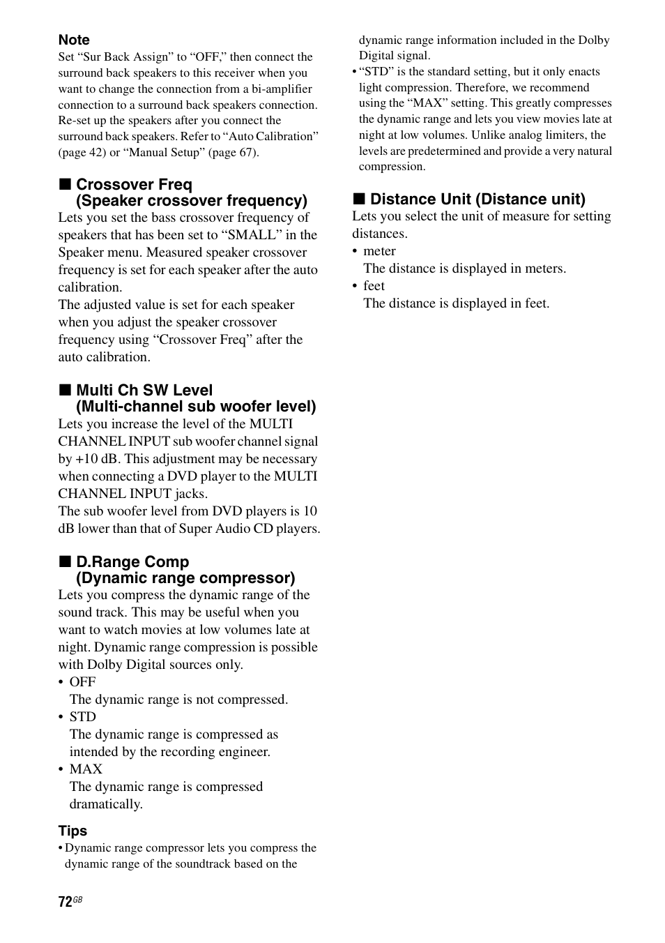 Sony STR-DG1100 User Manual | Page 72 / 130