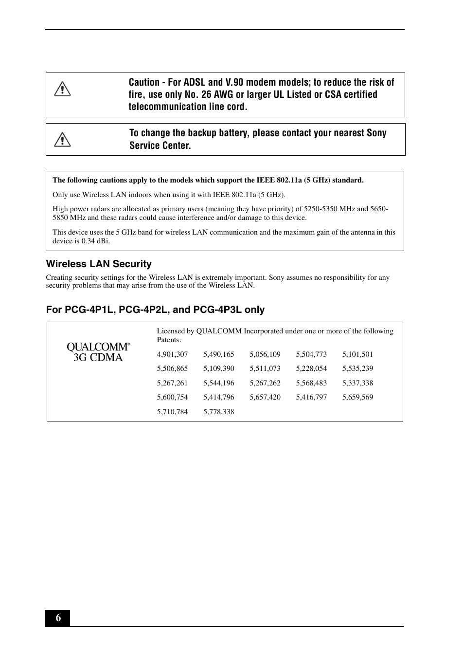 Wireless lan security | Sony VAIO VGN-TZ300 User Manual | Page 6 / 24