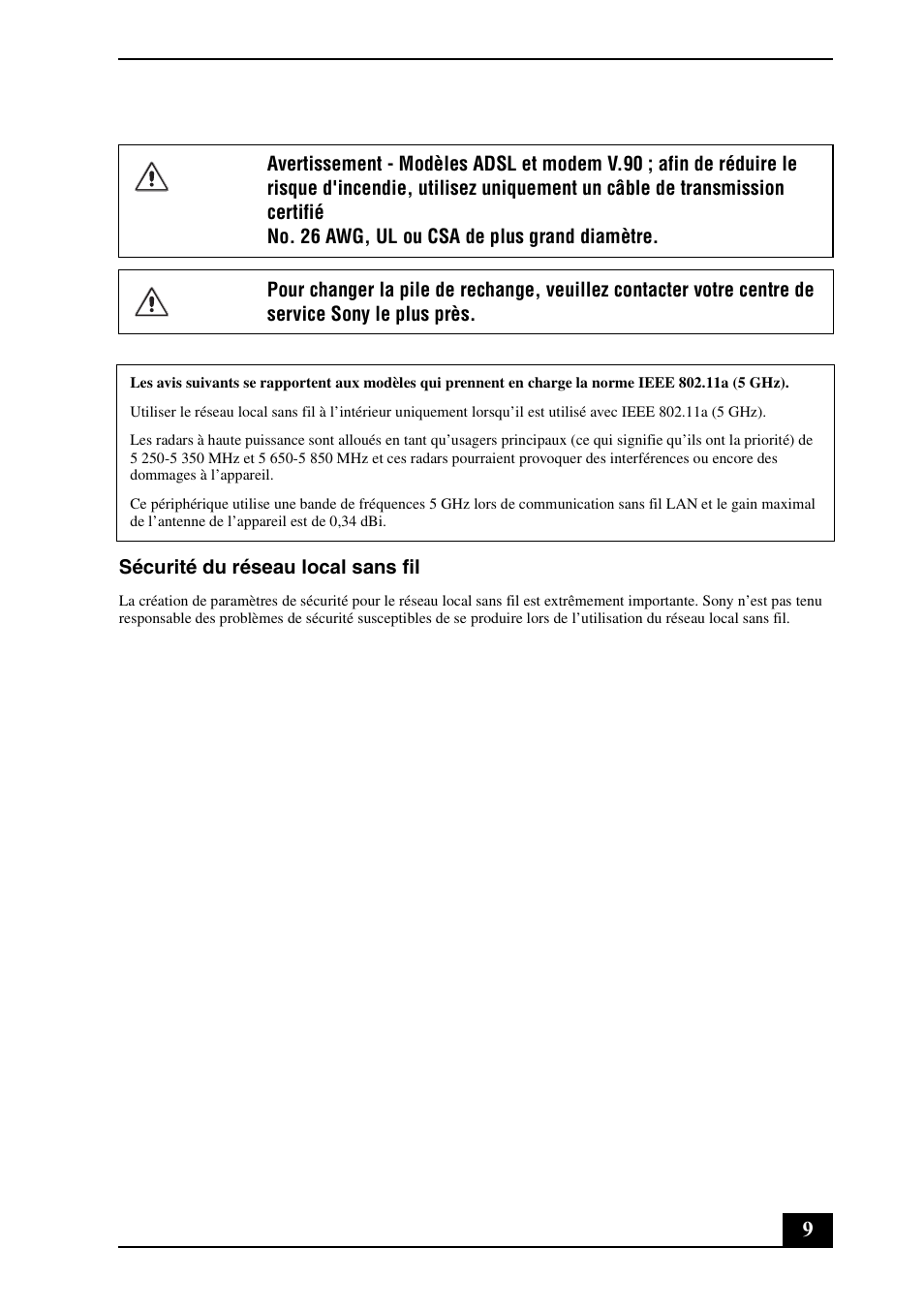 Sony VAIO VGN-TZ300 User Manual | Page 9 / 24