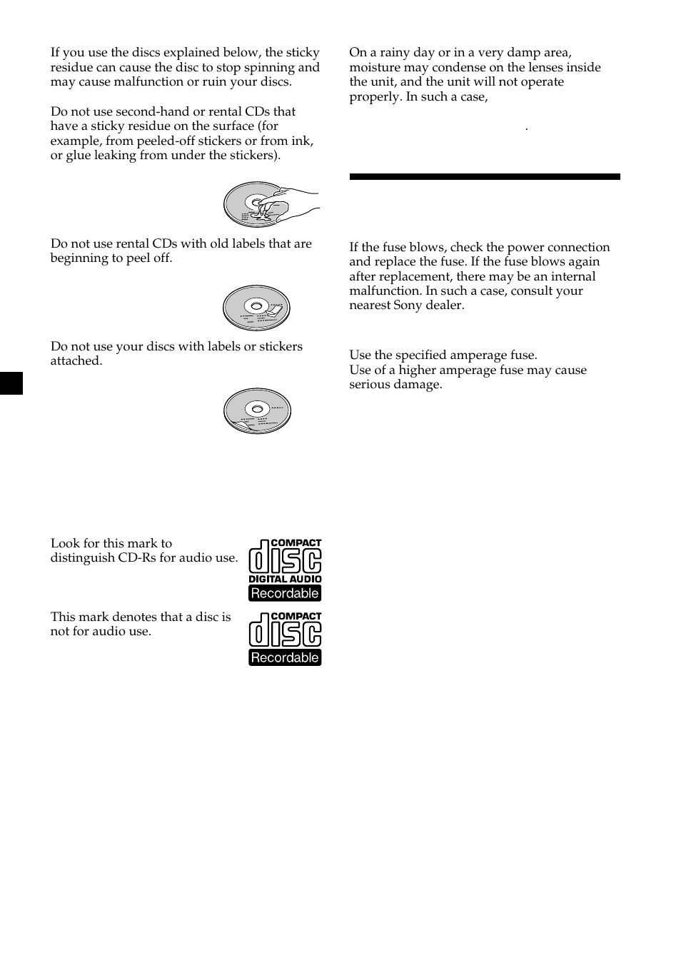 Maintenance | Sony CDX-444RF User Manual | Page 10 / 40
