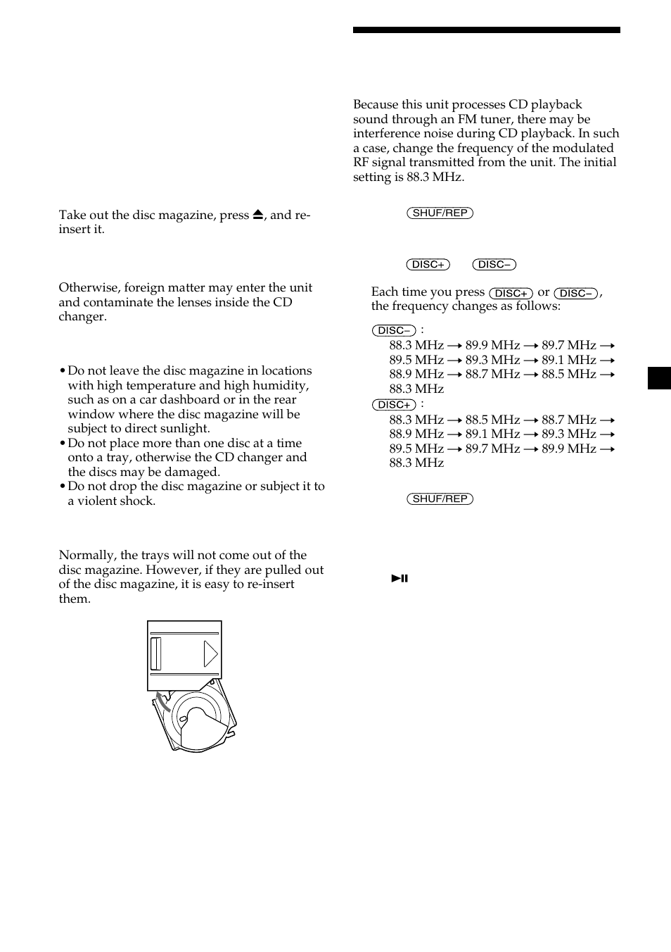 Changing the transmitting frequency | Sony CDX-444RF User Manual | Page 5 / 40