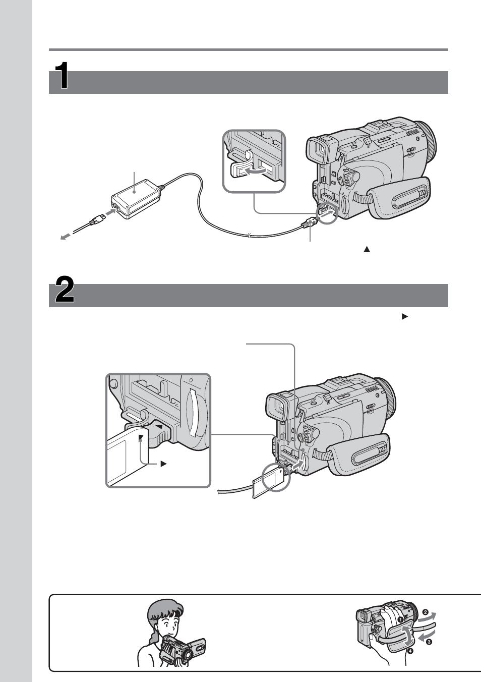 Quick start guide – recording on “memory stick, Connecting the power cord | Sony TRV80 User Manual | Page 10 / 220