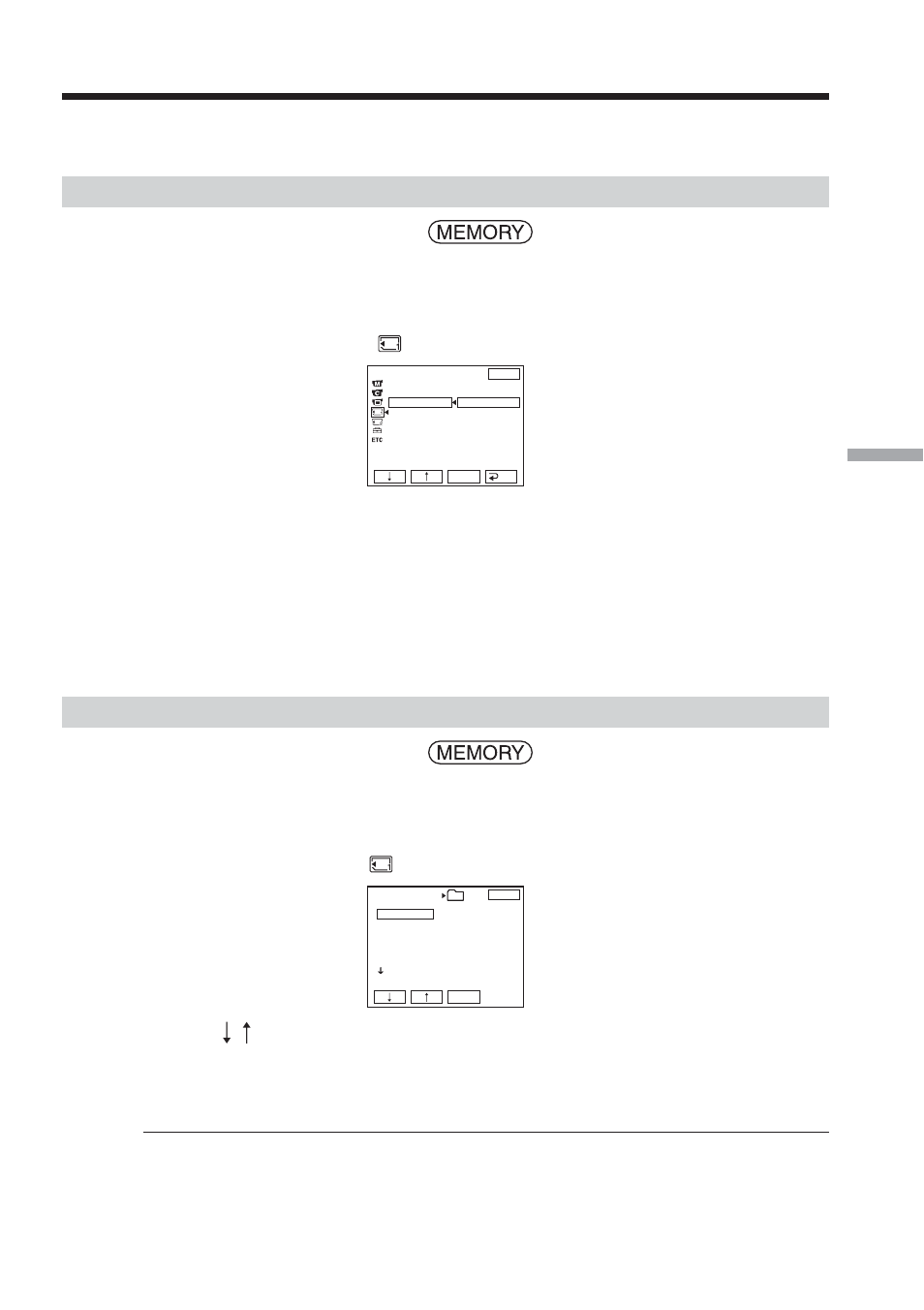 Changing the recording folder, Creating a new folder, Choosing the recording folder | Sony TRV80 User Manual | Page 127 / 220