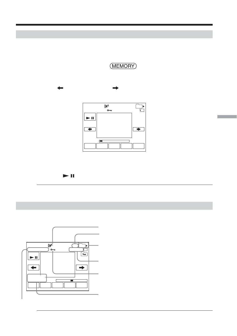 Playback picture from desired part, Screen indicators during moving picture playback, Viewing a moving picture – mpeg movie playback | Sony TRV80 User Manual | Page 131 / 220