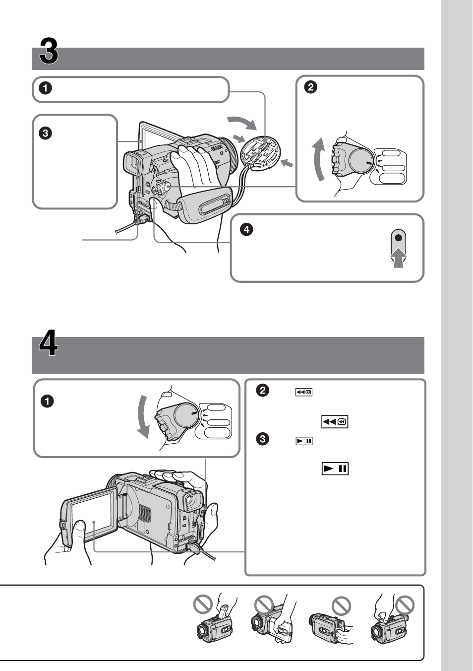 Recording a picture on the tape, Monitoring the playback picture on the lcd screen | Sony TRV80 User Manual | Page 9 / 220