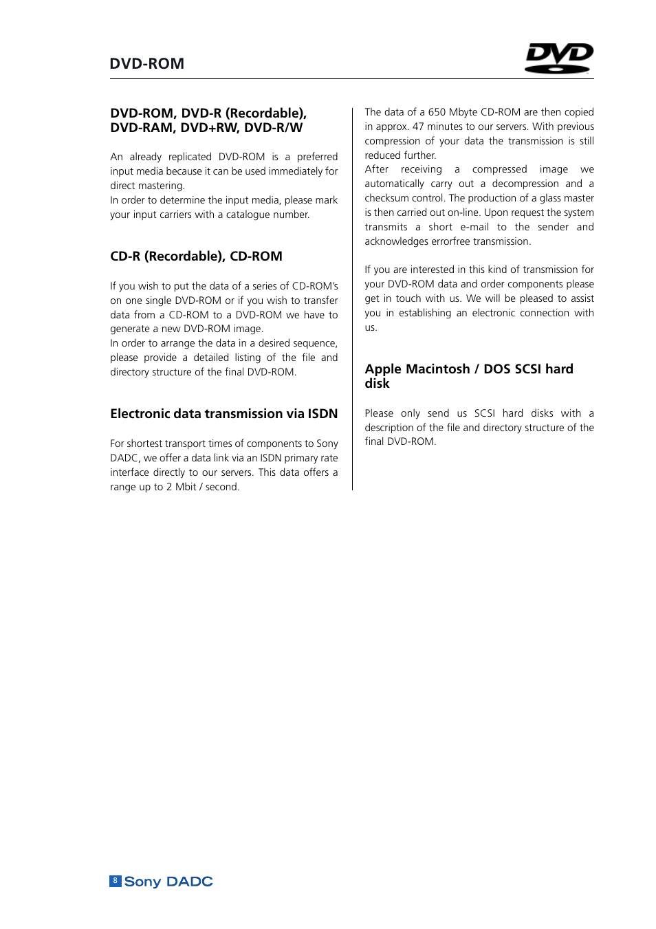 Dvd-rom | Sony DADC User Manual | Page 10 / 48