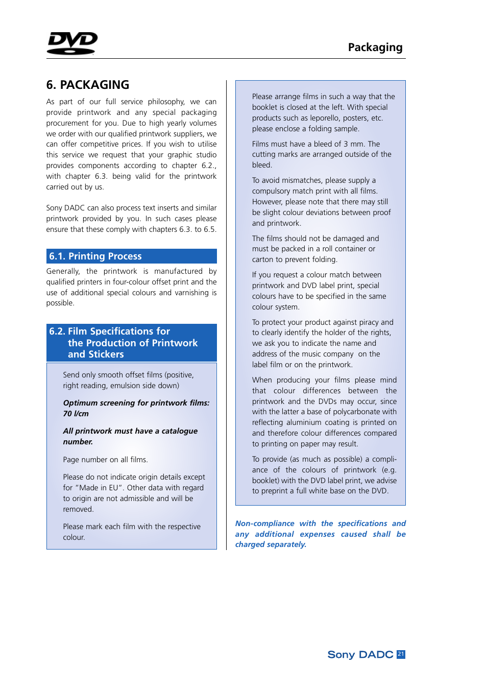 Packaging, Printing process | Sony DADC User Manual | Page 23 / 48