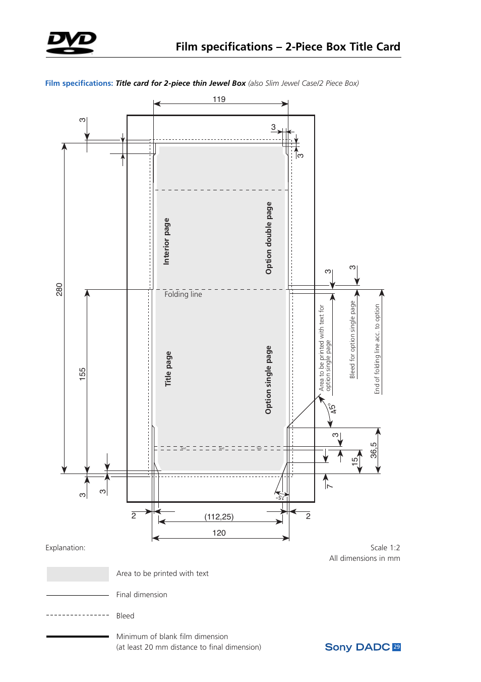 Film specifications – 2-piece box title card | Sony DADC User Manual | Page 31 / 48