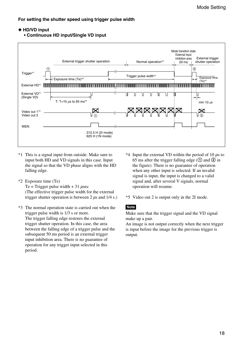 18 mode setting | Sony XC-HR300 User Manual | Page 18 / 31