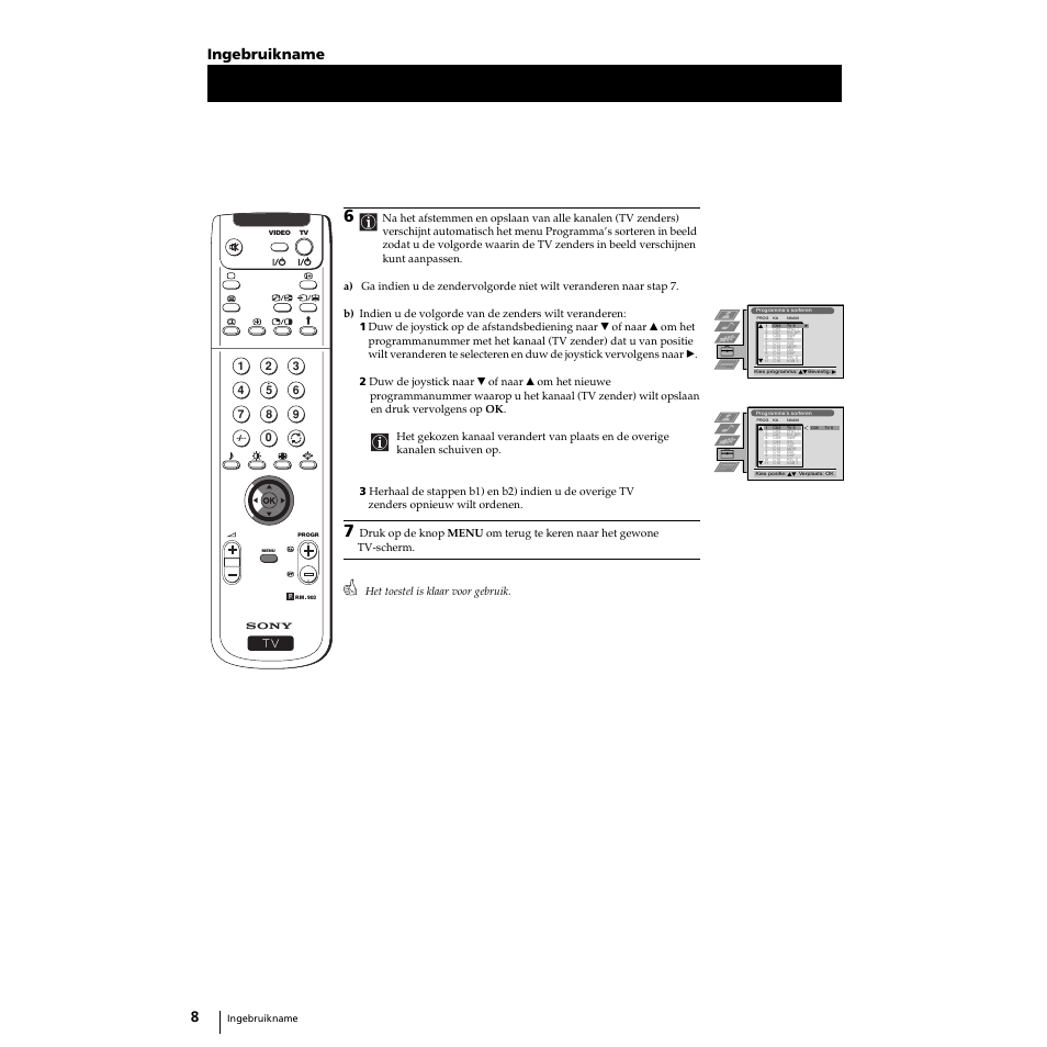 8ingebruikname | Sony Grand Wega KF-50SX100 User Manual | Page 139 / 230