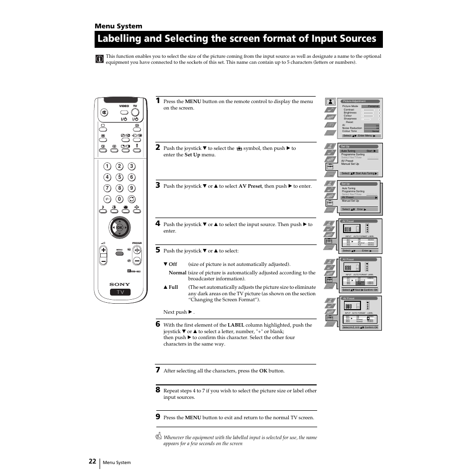 Menu system | Sony Grand Wega KF-50SX100 User Manual | Page 21 / 230