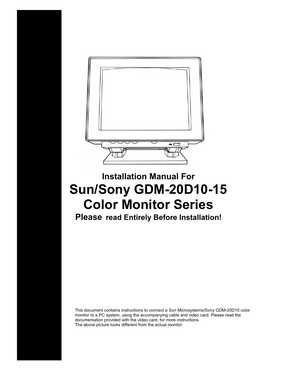 Sony GDM-20D10-15 User Manual | 4 pages