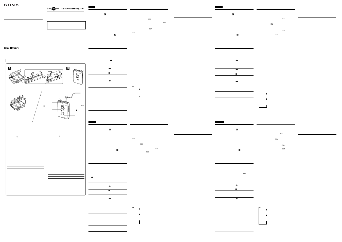Sony WM-EX500 User Manual | 2 pages