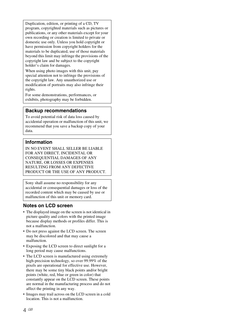 Sony S-Frame 4-155-700-17 (1) User Manual | Page 4 / 110