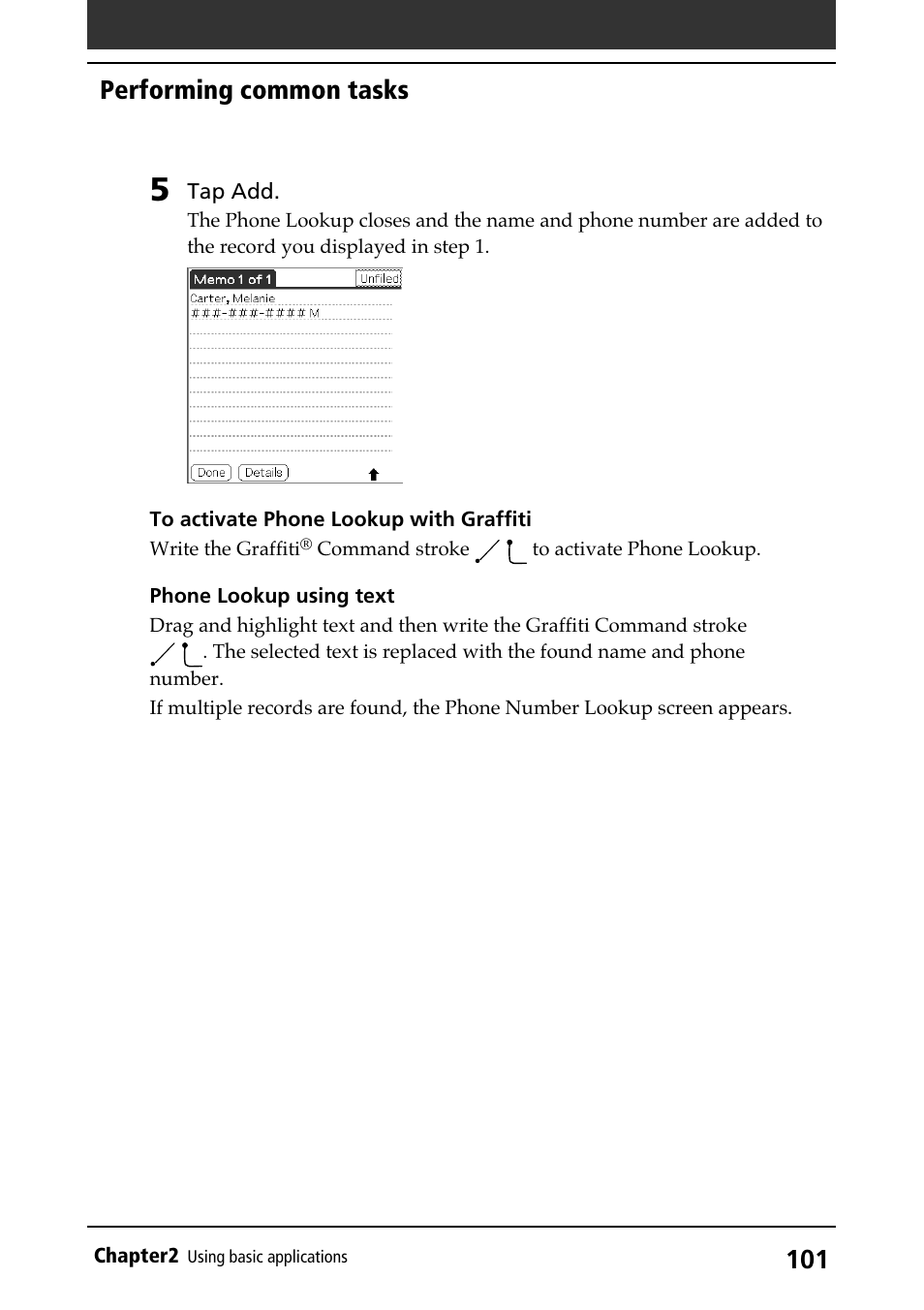 Performing common tasks | Sony PEG-N710C User Manual | Page 101 / 218
