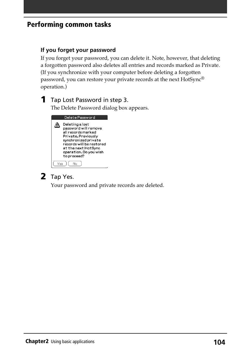 Performing common tasks | Sony PEG-N710C User Manual | Page 104 / 218