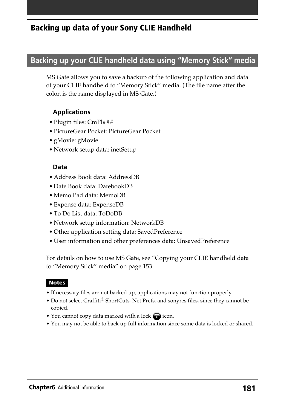 By “memory stick” media | Sony PEG-N710C User Manual | Page 181 / 218