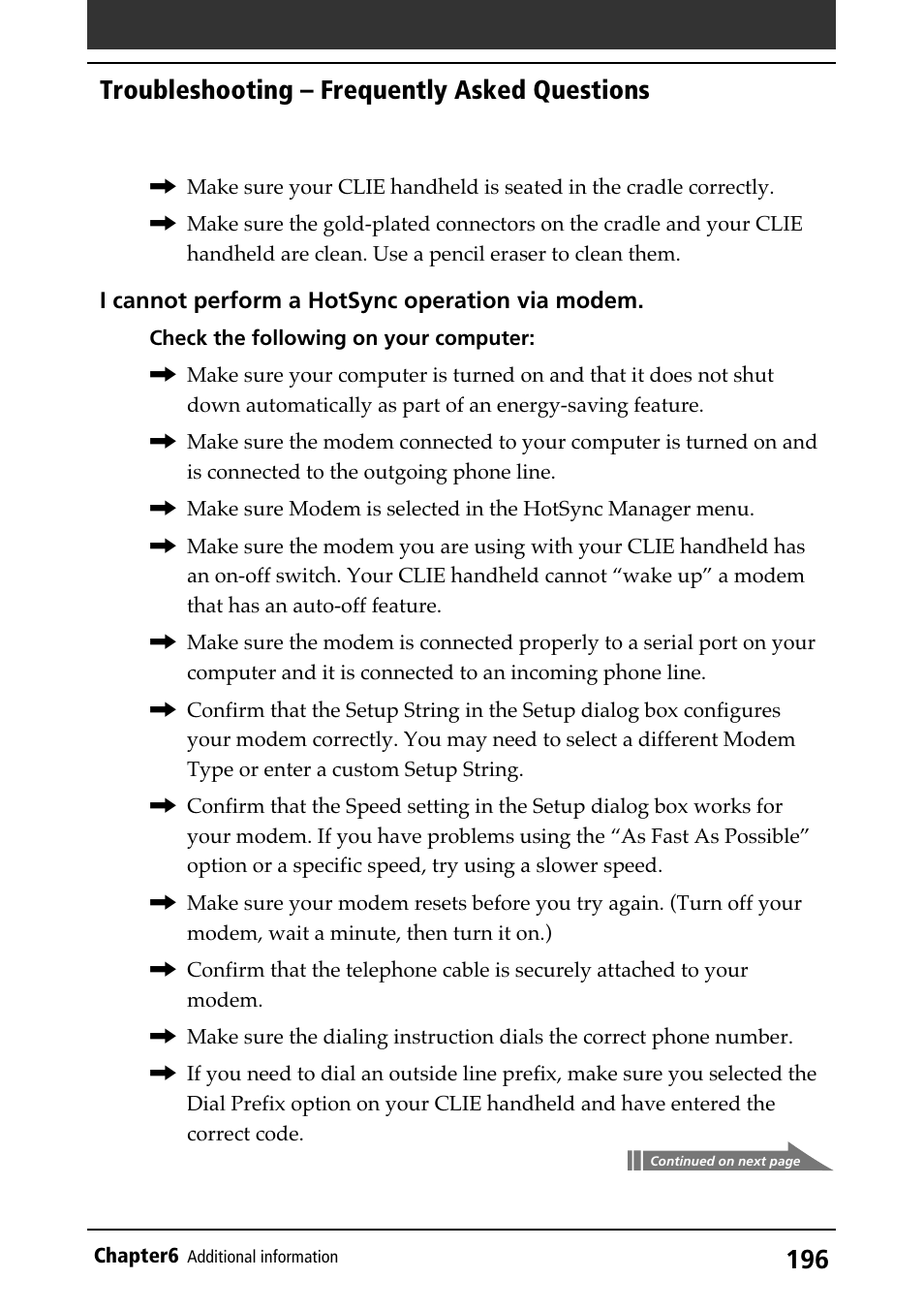 Troubleshooting – frequently asked questions | Sony PEG-N710C User Manual | Page 196 / 218