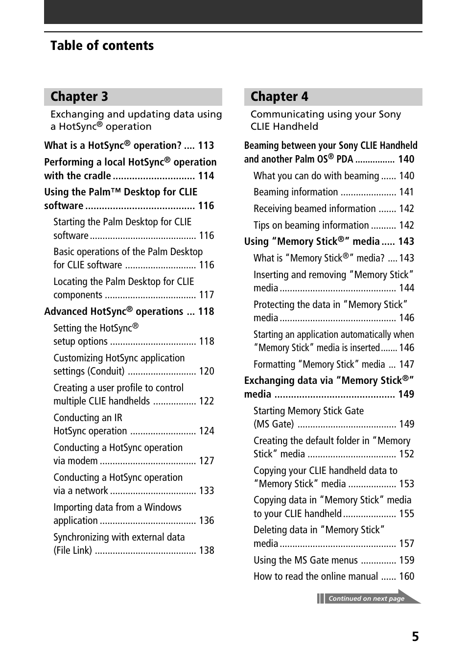 Sony PEG-N710C User Manual | Page 5 / 218