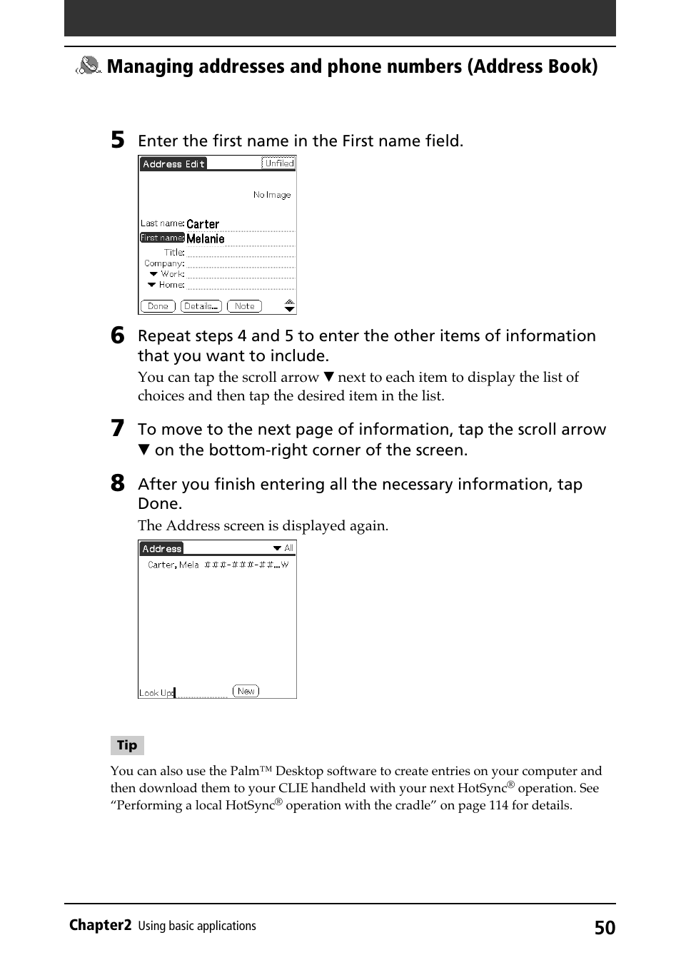 Sony PEG-N710C User Manual | Page 50 / 218