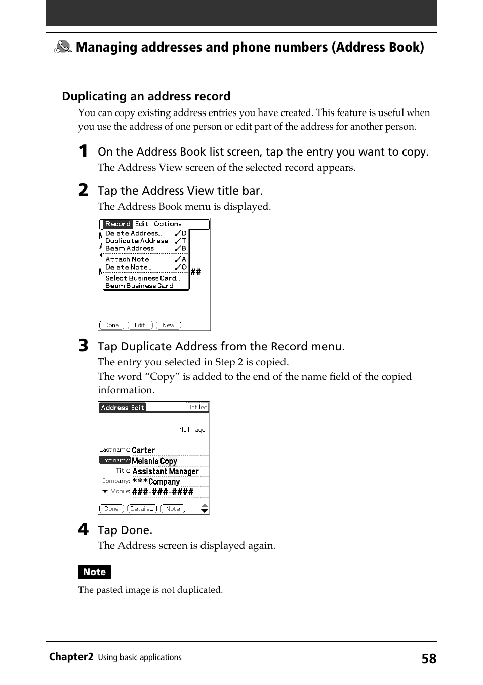 Sony PEG-N710C User Manual | Page 58 / 218