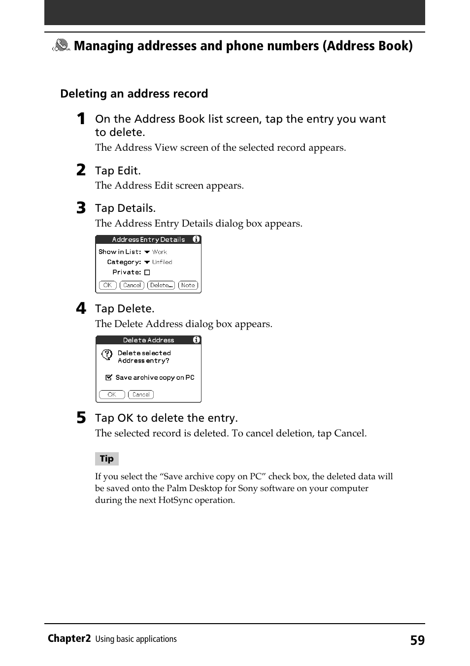 Sony PEG-N710C User Manual | Page 59 / 218