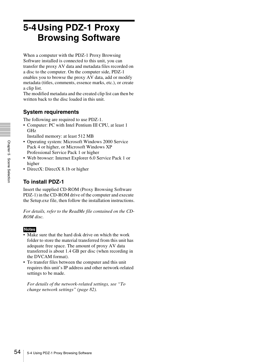 4 using pdz-1 proxy browsing software | Sony PDW-V1 User Manual | Page 54 / 101