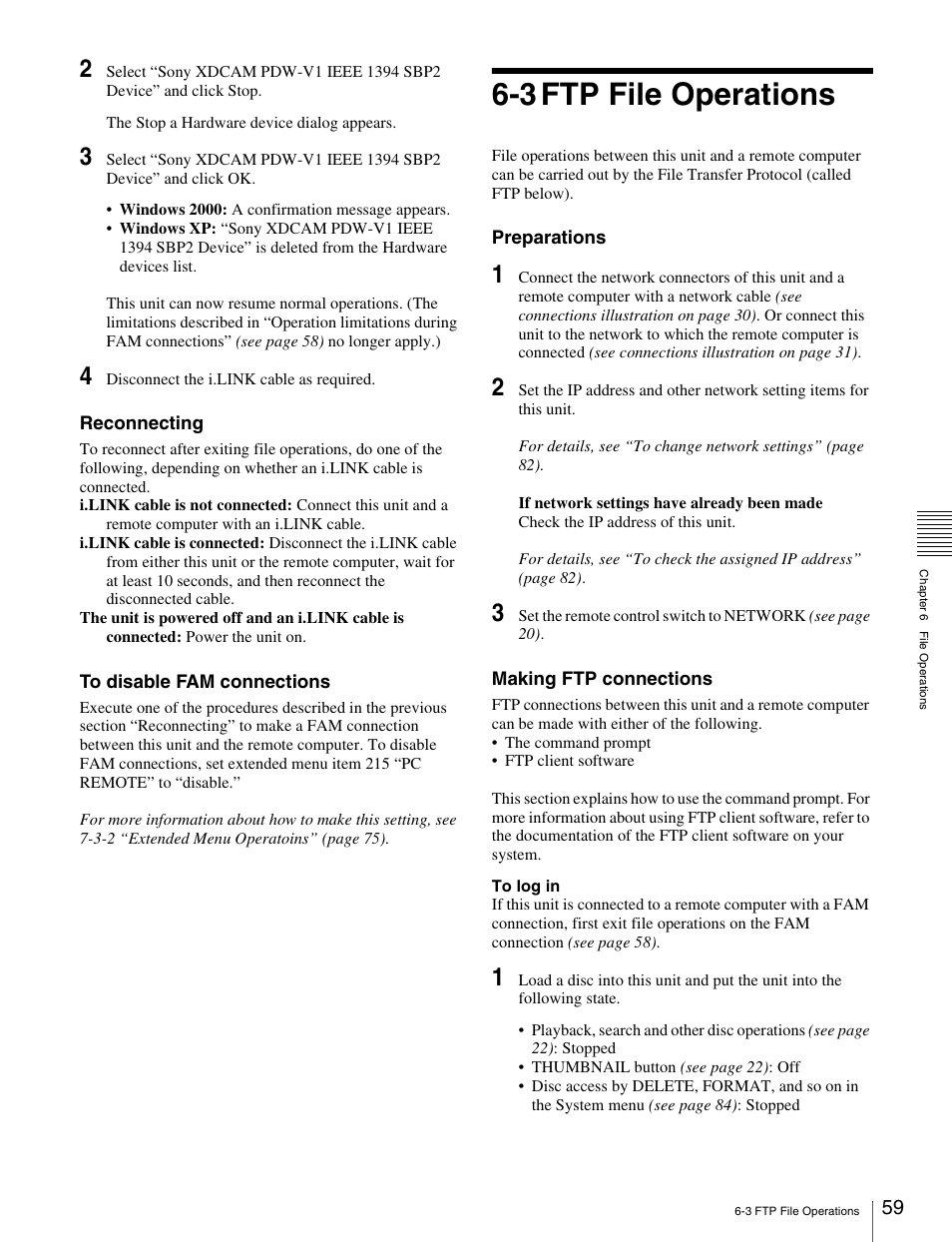 3 ftp file operations | Sony PDW-V1 User Manual | Page 59 / 101