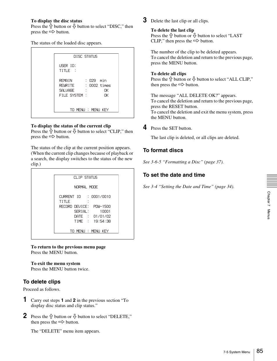 Sony PDW-V1 User Manual | Page 85 / 101