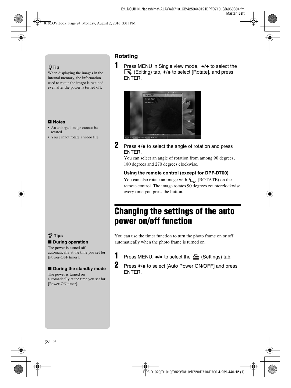 Sony D810 DPF-D720 User Manual | Page 24 / 40