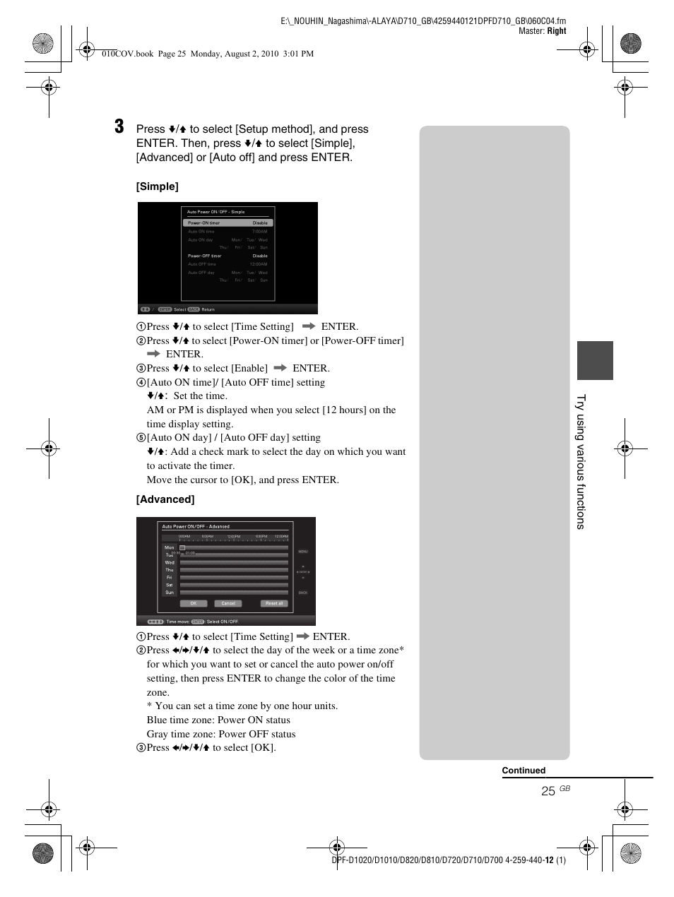 Sony D810 DPF-D720 User Manual | Page 25 / 40