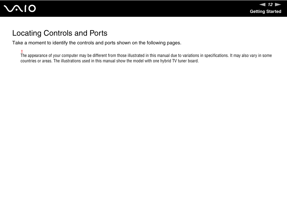 Locating controls and ports | Sony VAIO VGX-TP User Manual | Page 12 / 155