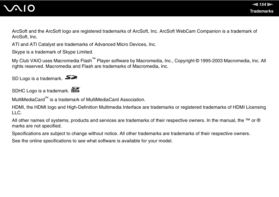 Sony VAIO VGX-TP User Manual | Page 154 / 155