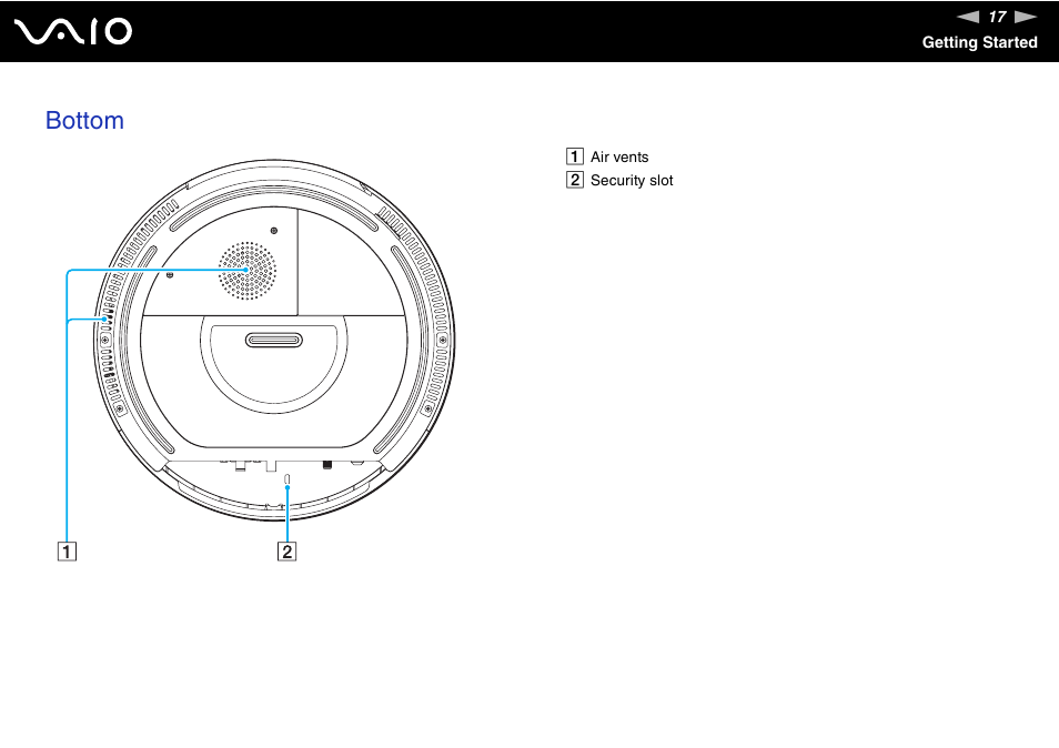 Bottom | Sony VAIO VGX-TP User Manual | Page 17 / 155