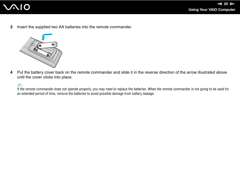 Sony VAIO VGX-TP User Manual | Page 50 / 155