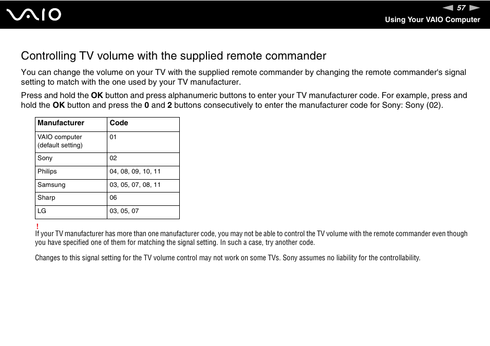 Sony VAIO VGX-TP User Manual | Page 57 / 155