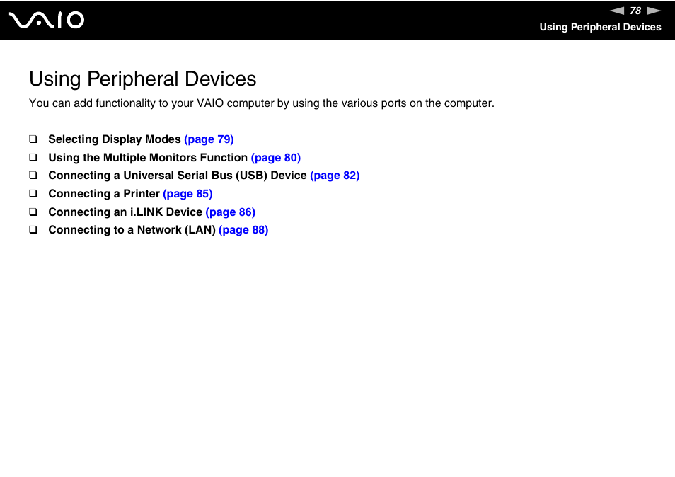 Using peripheral devices | Sony VAIO VGX-TP User Manual | Page 78 / 155